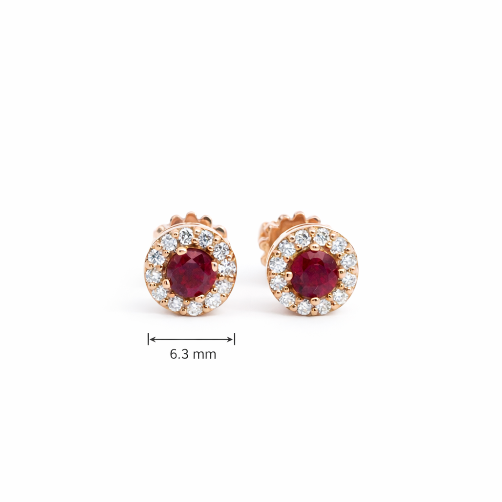 Rose gold gemstone earrings  #68083