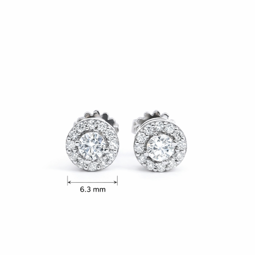 White gold gemstone earrings  #68086