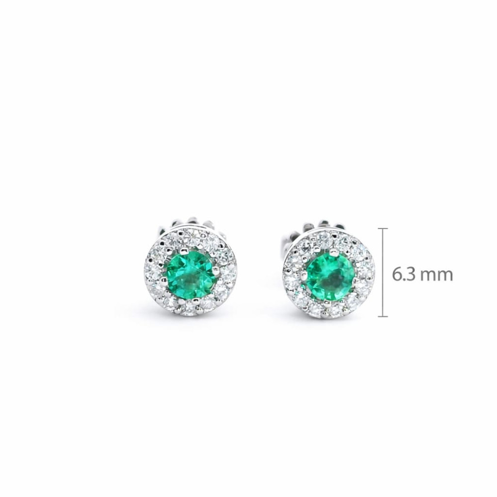 White gold gemstone earrings  #68082