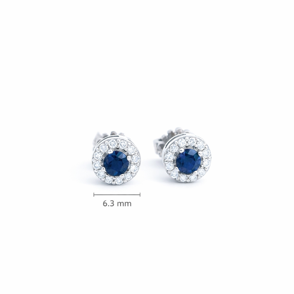White gold gemstone earrings  #68084