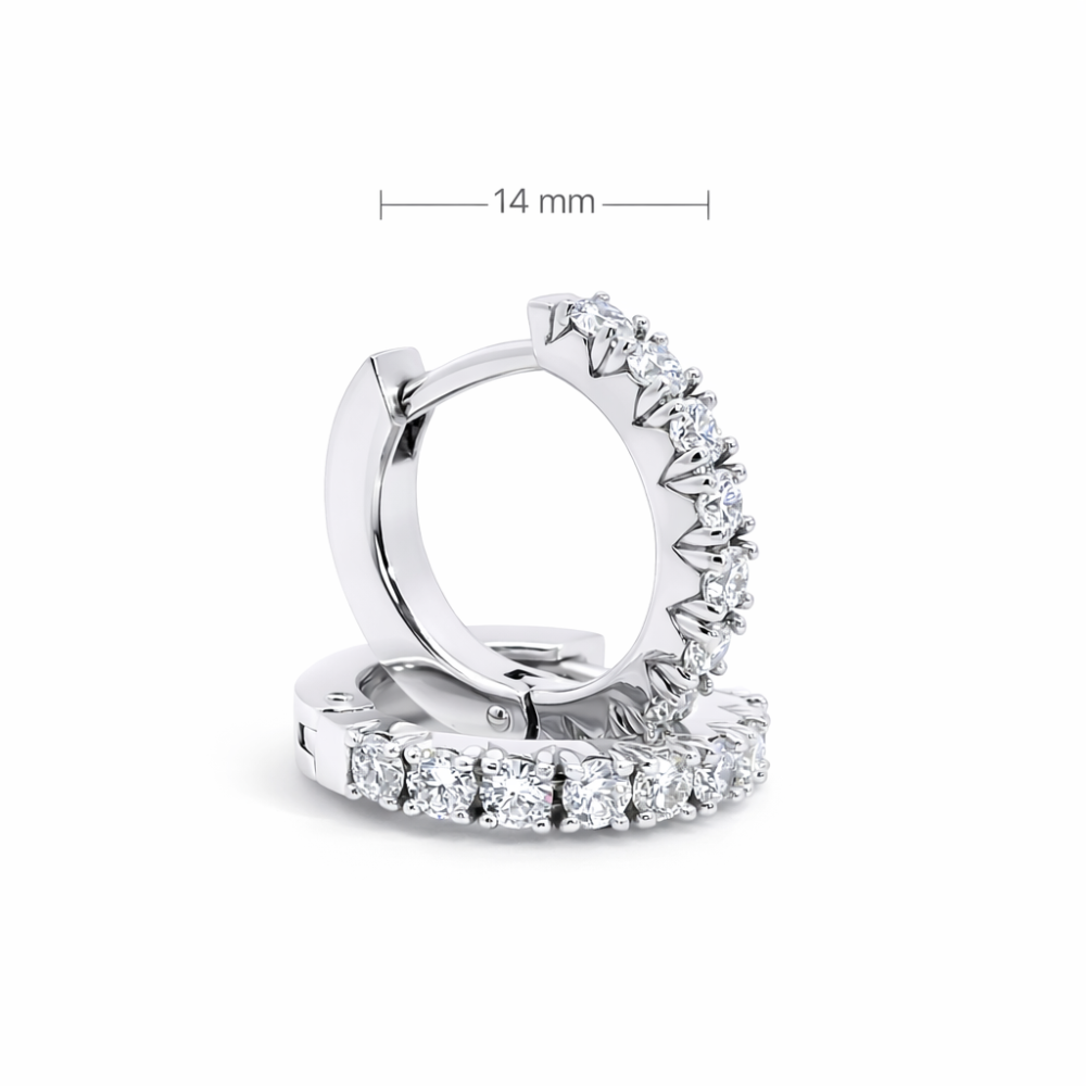 White gold gemstone earrings  #68087