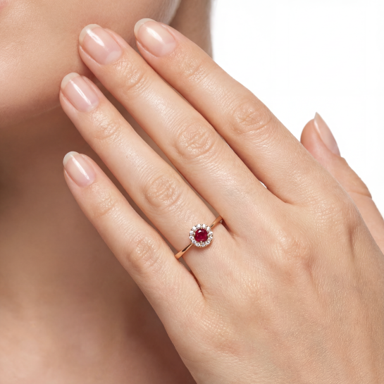 Rose gold gemstone ring #68090