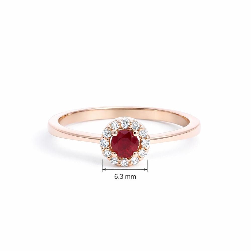 Rose gold gemstone ring #68090