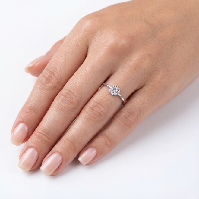 White gold gemstone ring #68093