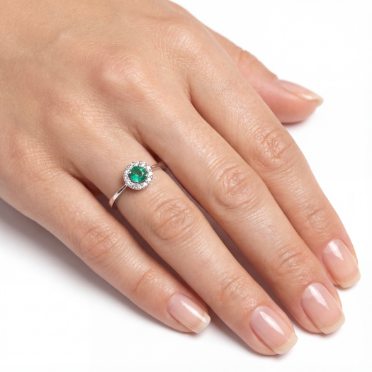 White gold gemstone ring #68091