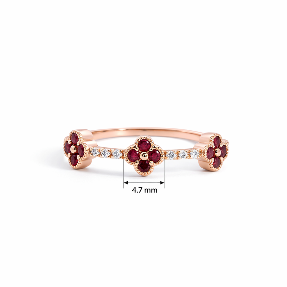 Rose gold gemstone ring #68095