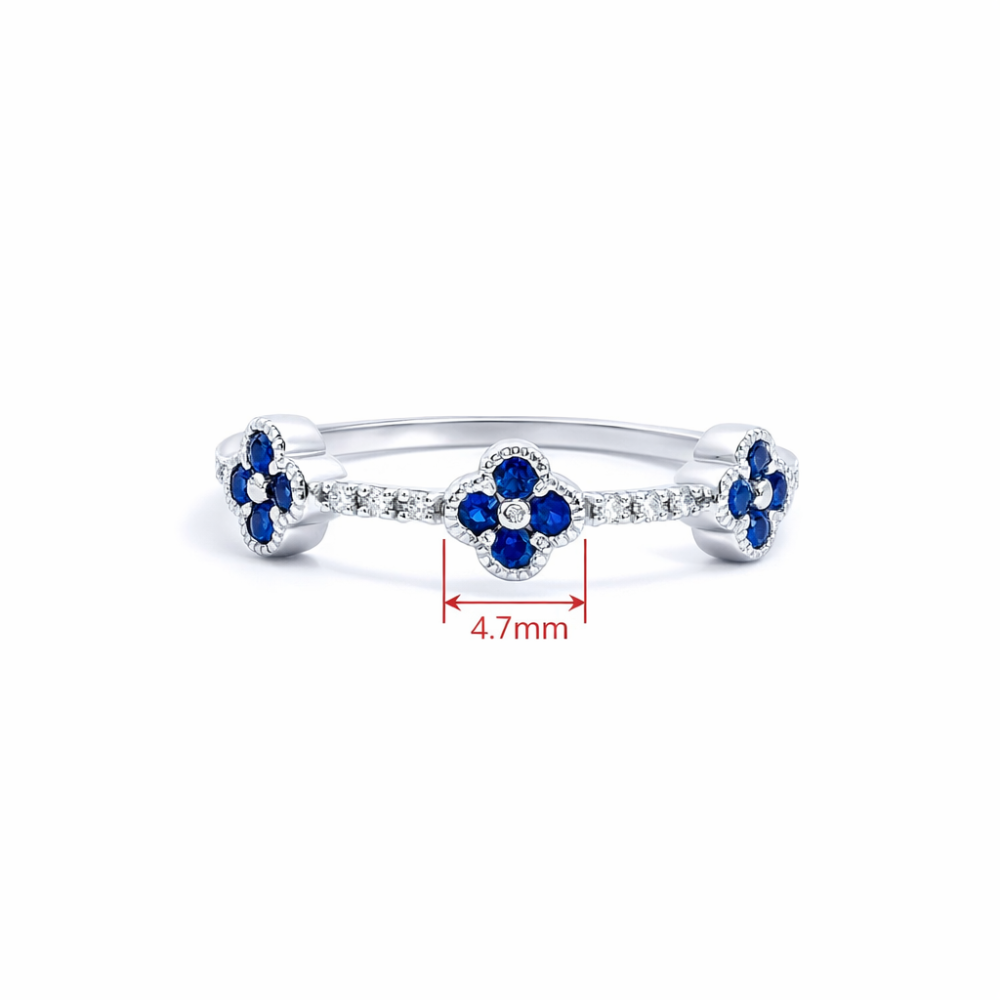 White gold gemstone ring #68096