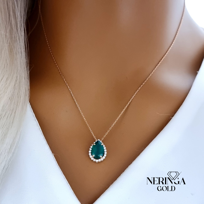 Rose gold necklace set #63615