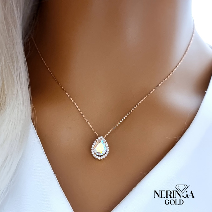 Rose gold necklace set #63617