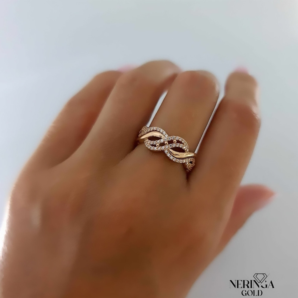 Rose gold women's ring #64963
