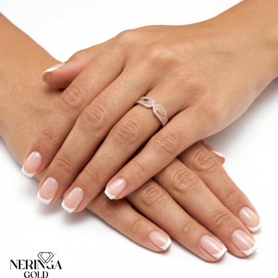 Rose gold women's ring #64991