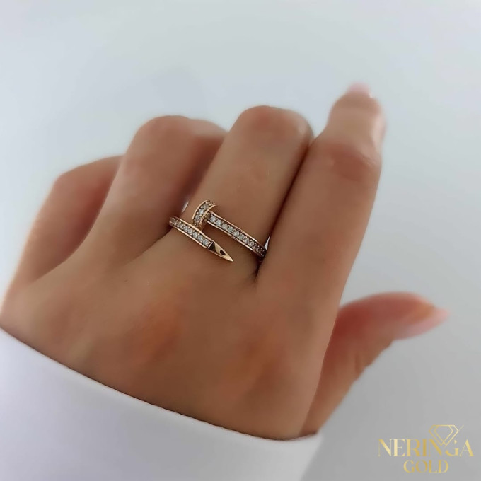 Rose gold women's ring #63703