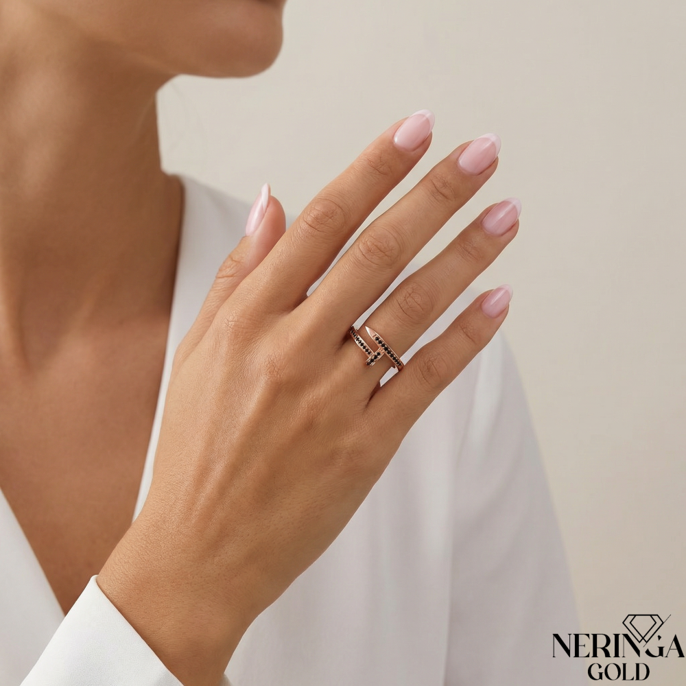 Rose gold women's ring #67354