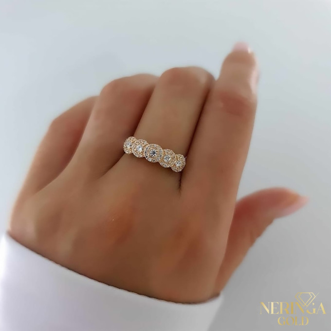Rose gold women's ring #61303