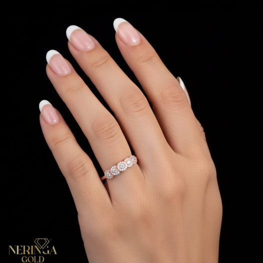 Rose gold women's ring #67937