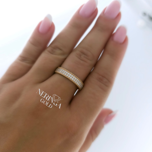 Rose gold women's ring #65251