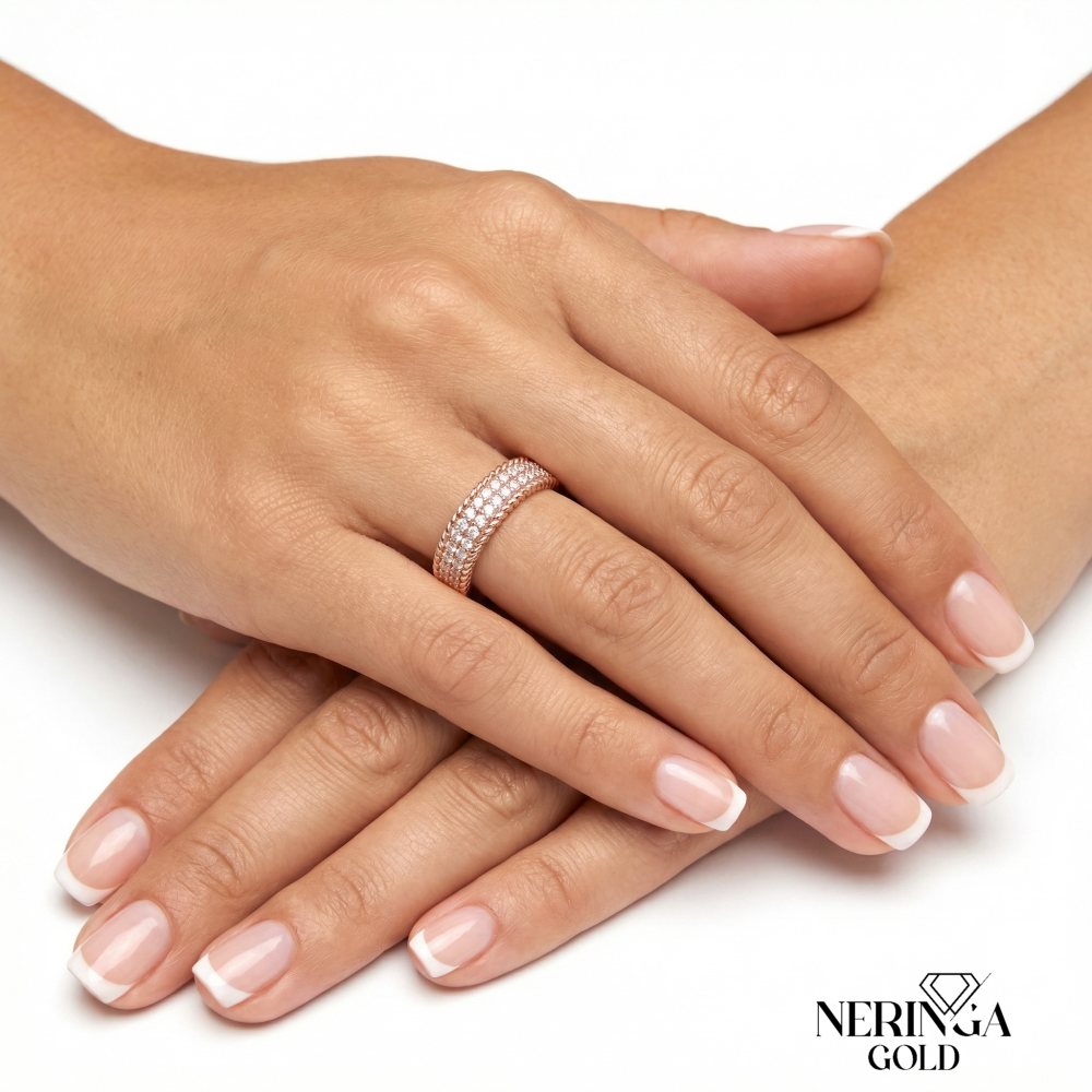 Rose gold women's ring #65671