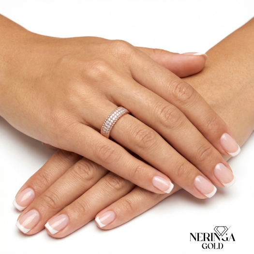 Rose gold women's ring #65011