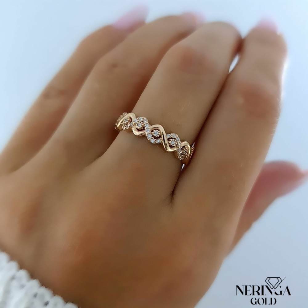 Rose gold women's ring #65457