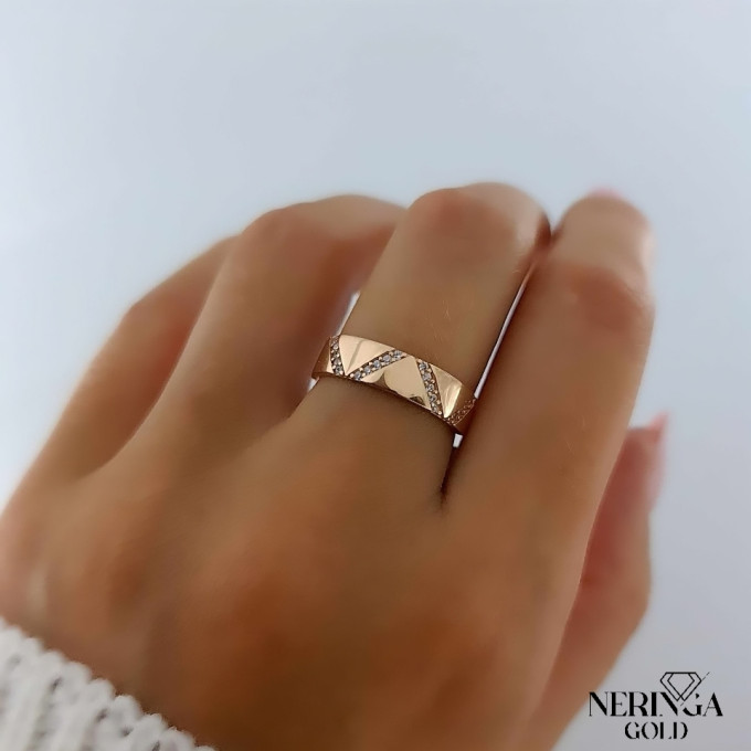 Rose gold women's ring #63691