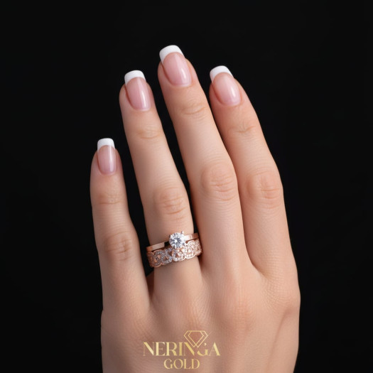 Rose gold women's ring #65363