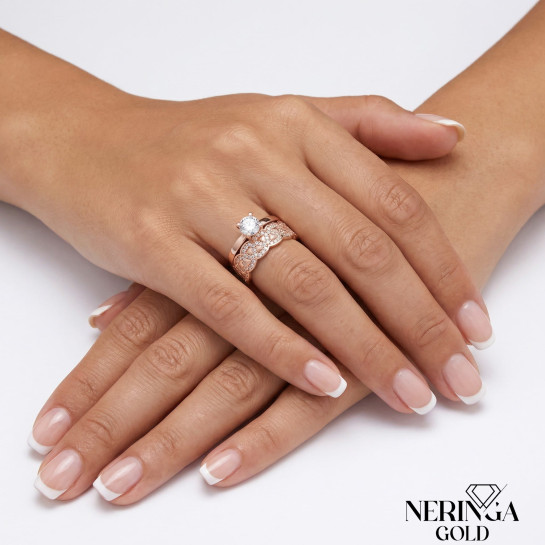 Rose gold women's ring #65363