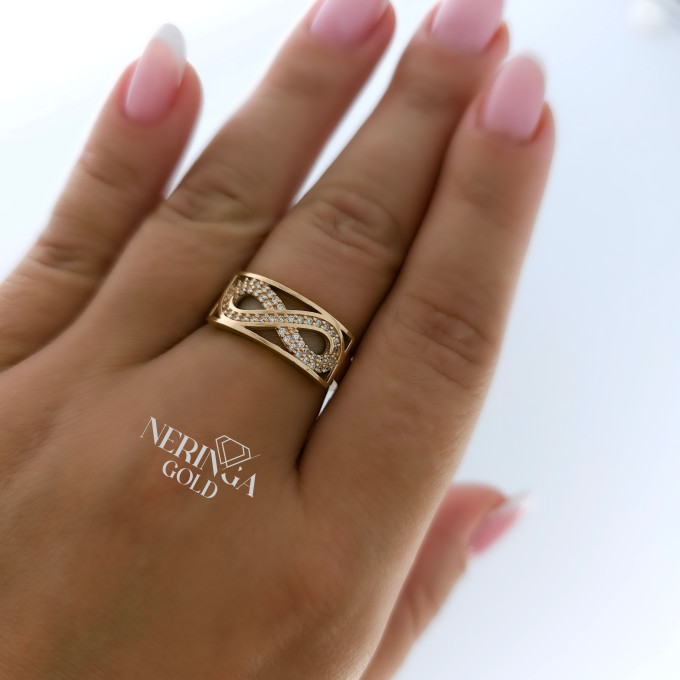 Rose gold women's ring #61277