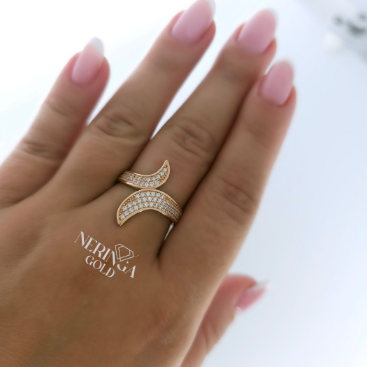Rose gold women's ring #65718