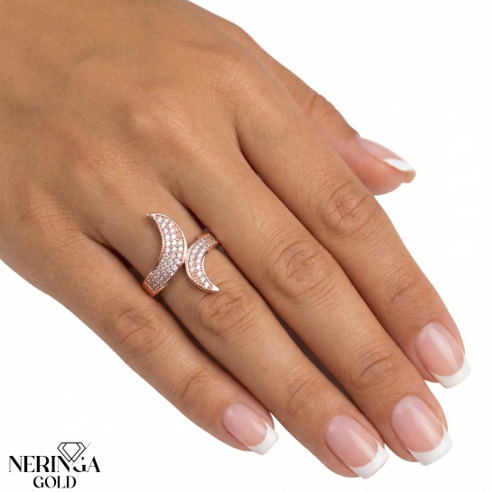 Rose gold women's ring #64933