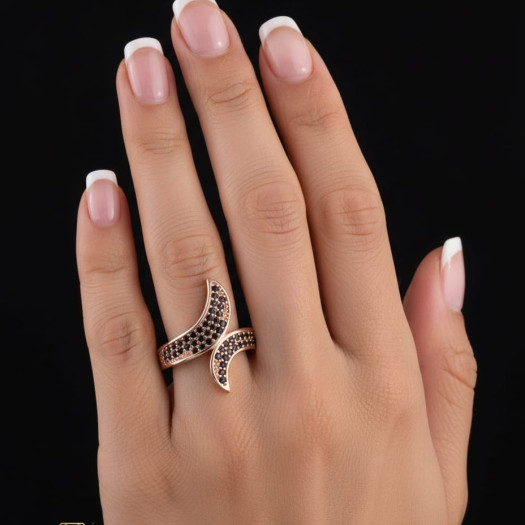 Rose gold women's ring #65735
