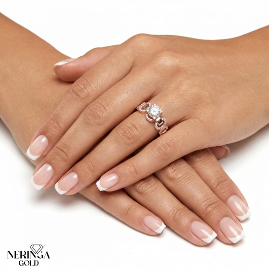 Rose gold women's ring #65244