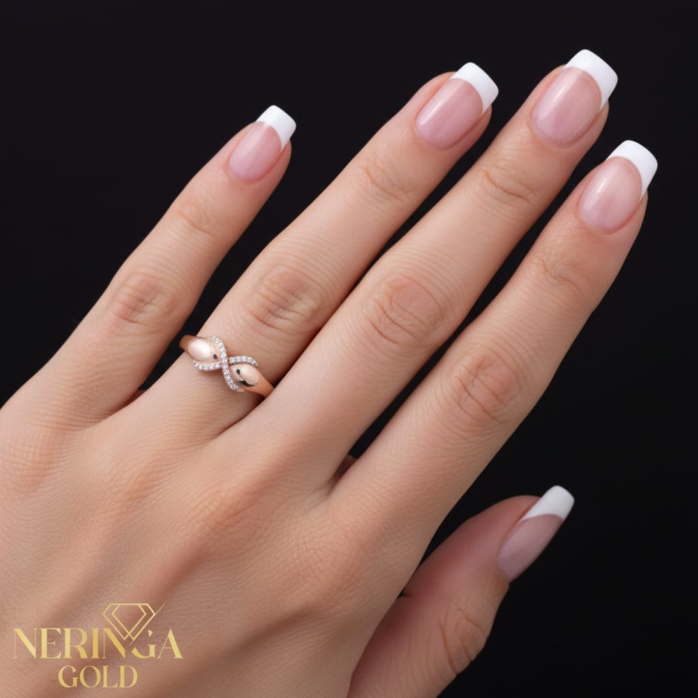 Rose gold women's ring #65330