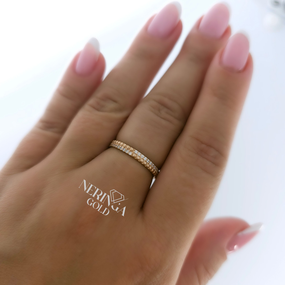 Rose gold women's ring #65300