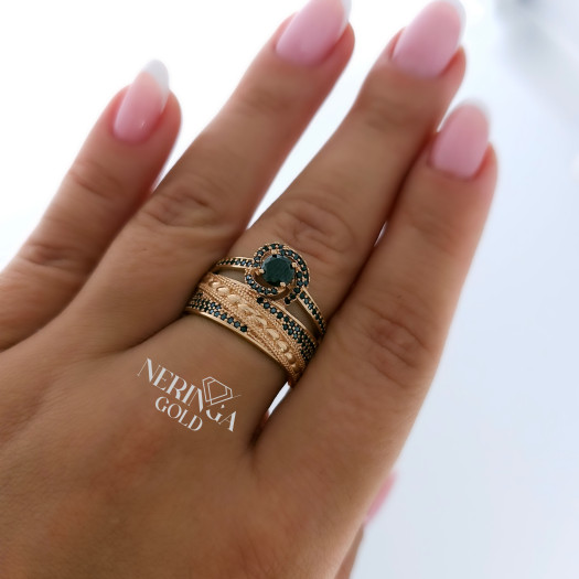Rose gold women's ring #59979