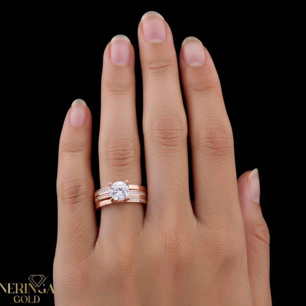 Rose gold women's ring #67943