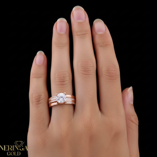 Rose gold women's ring #67943