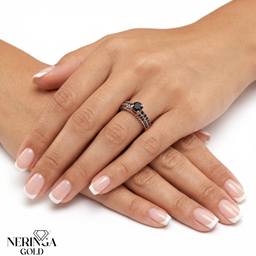 Rose gold women's ring #65557