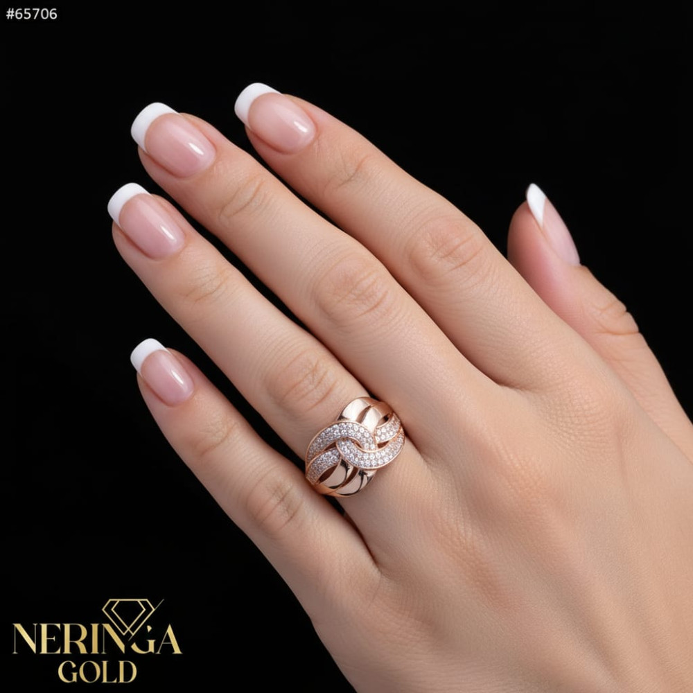 Rose gold women's ring #65084