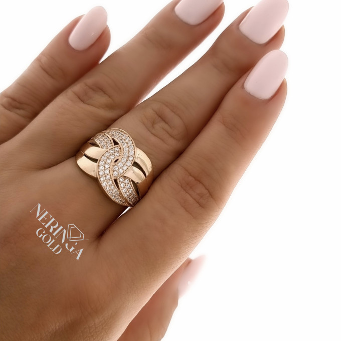 Rose gold women's ring #61273