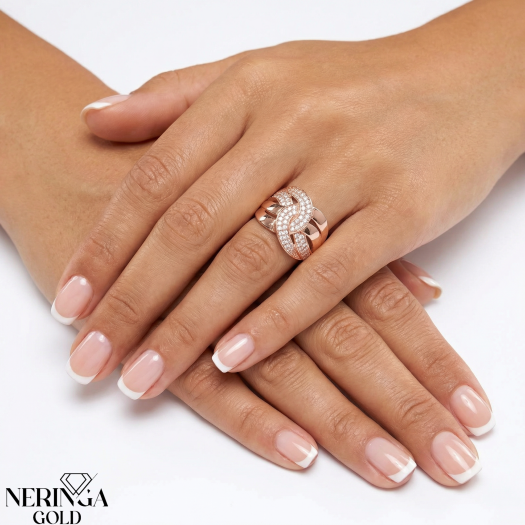 Rose gold women's ring #65706