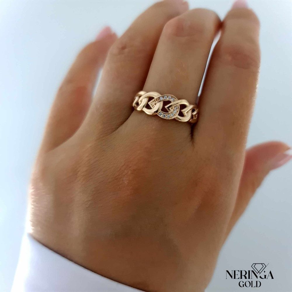 Rose gold women's ring #65744