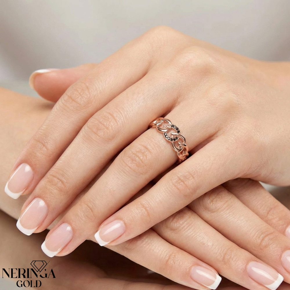 Rose gold women's ring #65403