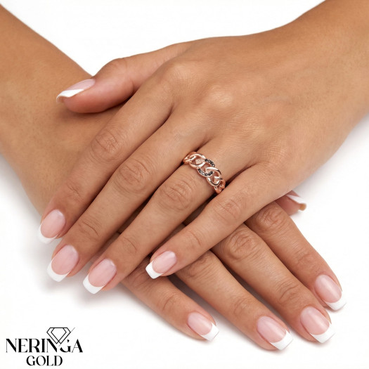 Rose gold women's ring #65403