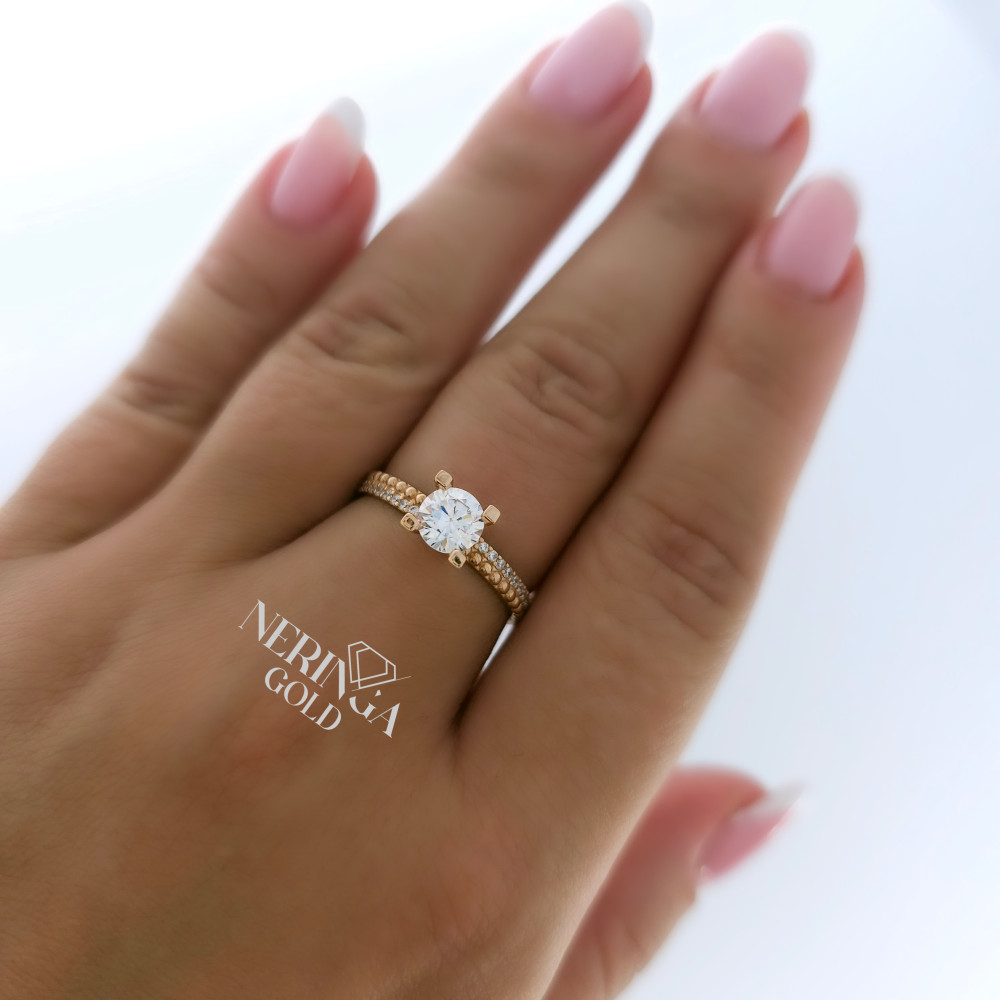 Rose gold women's ring #65547