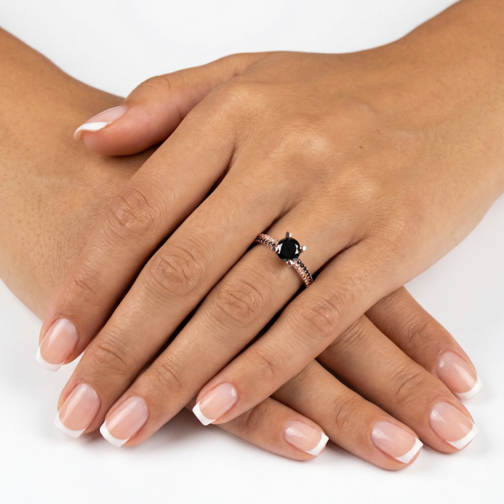 Rose gold women's ring #65580