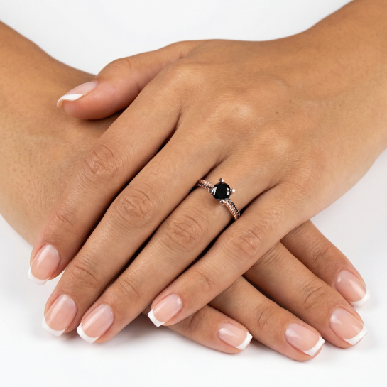 Rose gold women's ring #65315