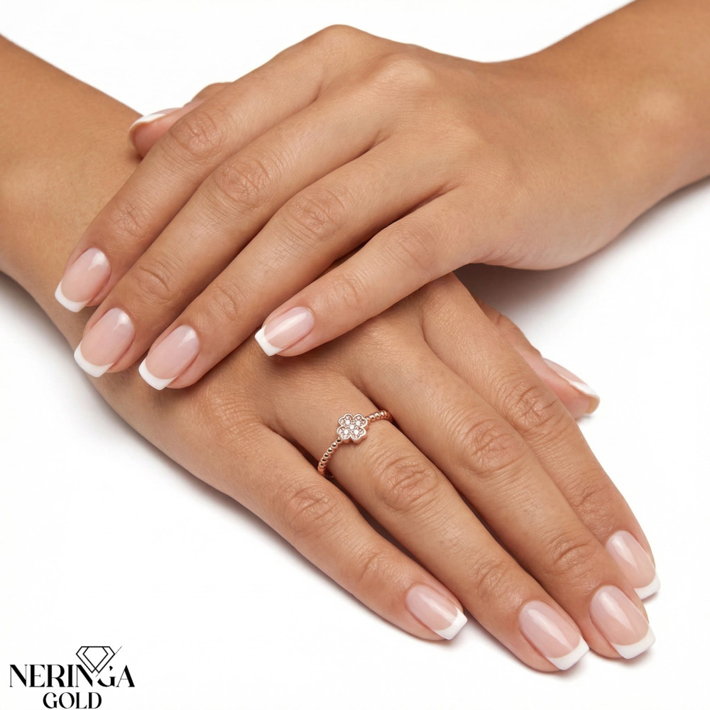 Rose gold women's ring #65356