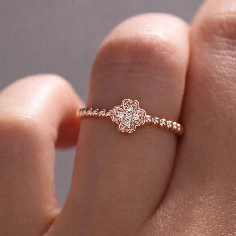 Rose gold women's ring #70247