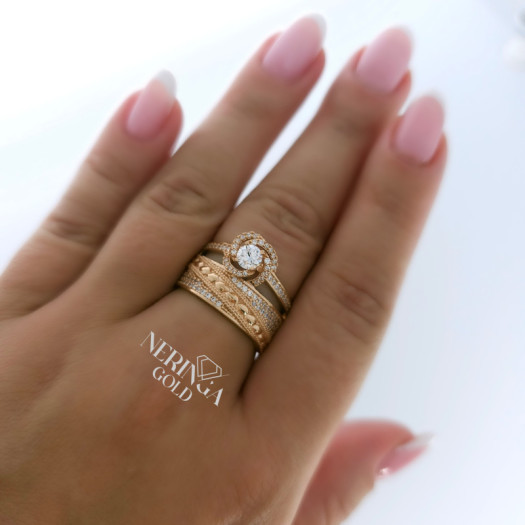 Rose gold women's ring #65502
