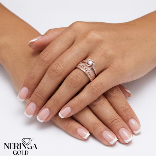 Rose gold women's ring #65502